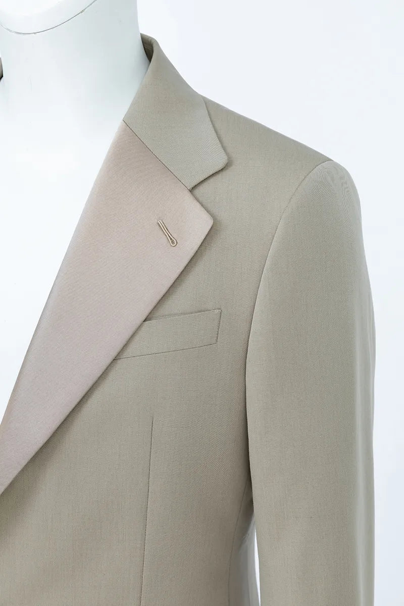Champagne Satin Asymmetric Tuxedo
