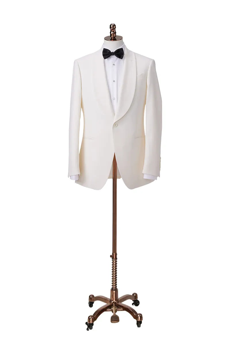 Ramón Antonio White One-Button Formal Suit. (DZZ0020)