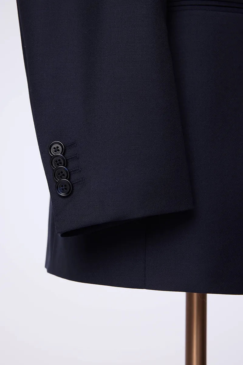 Business 5 Series Double-Breasted Navy Suit