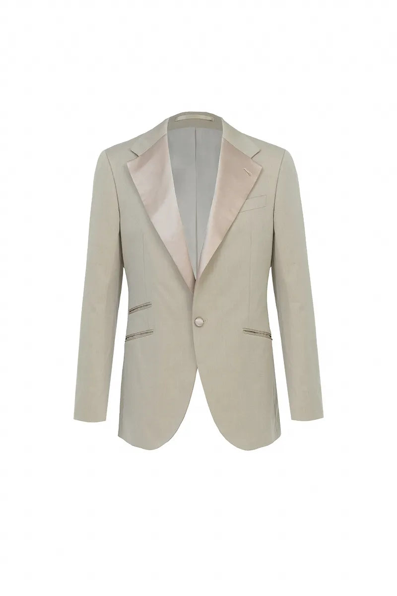 Champagne Satin Asymmetric Tuxedo