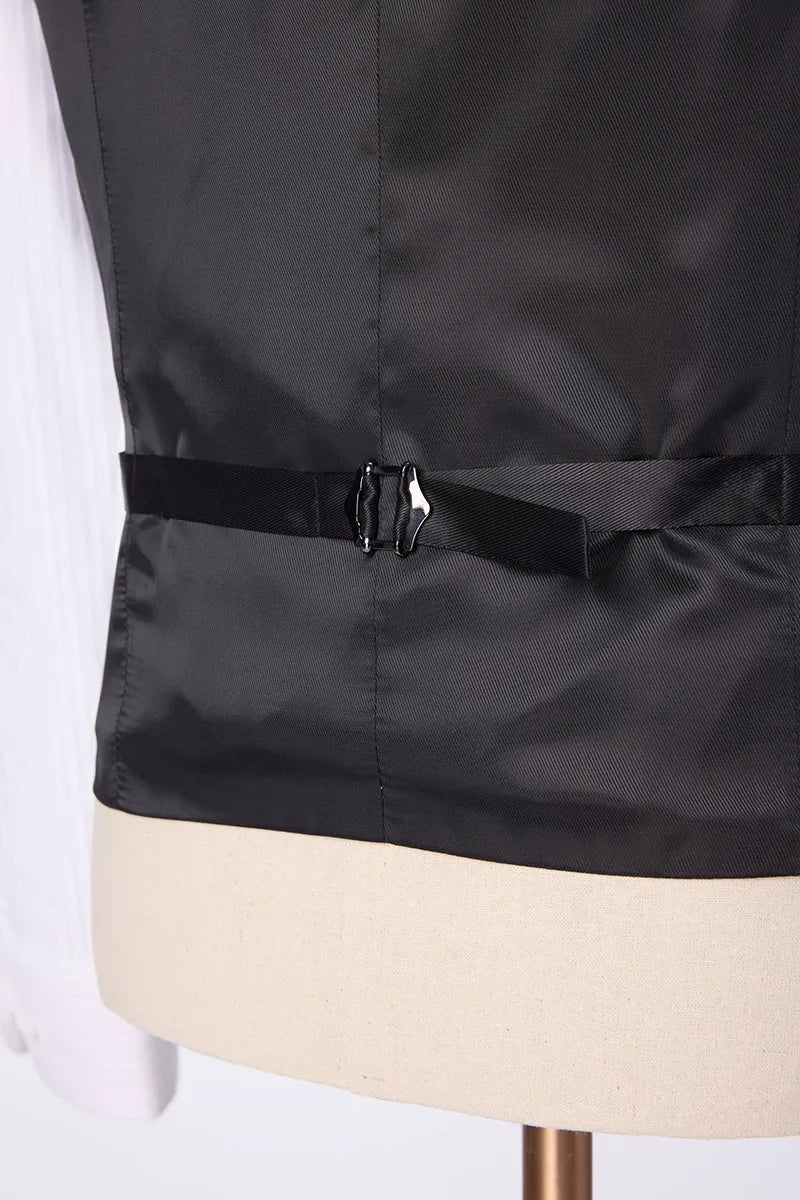 Charcoal Tone-on-Tone Three-Piece Suit：(DBS132A)