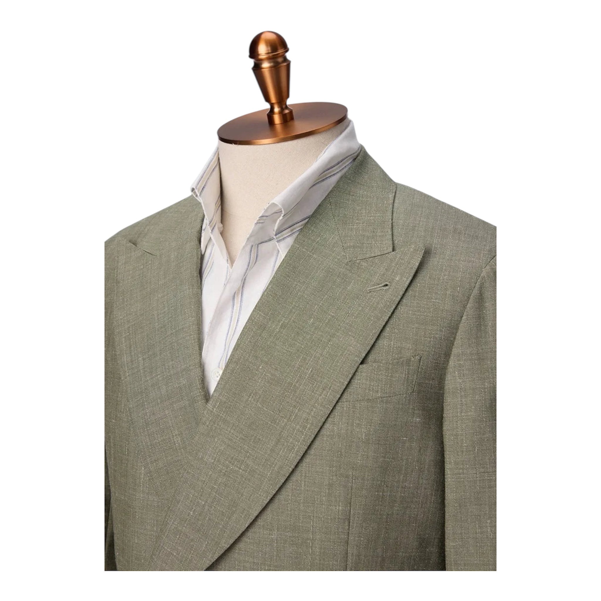 Sage Green Double-Breasted Merino Wool Suit