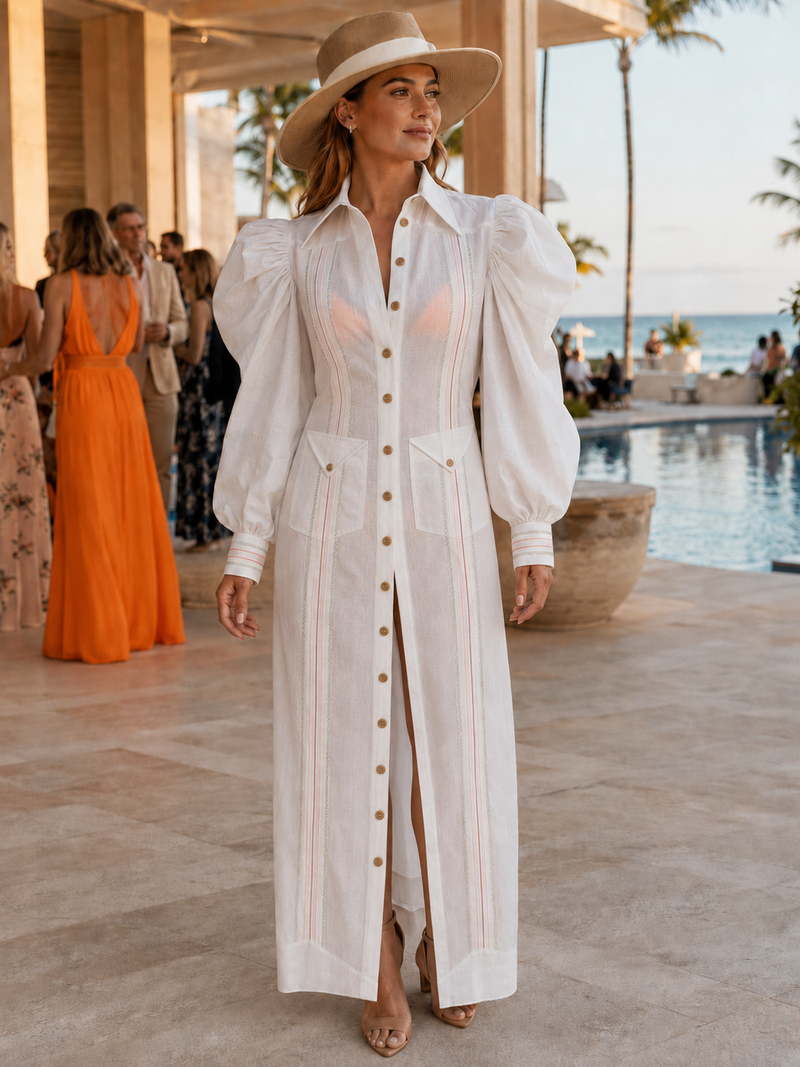Mar de Lino Sheer Linen Chacabana Dress