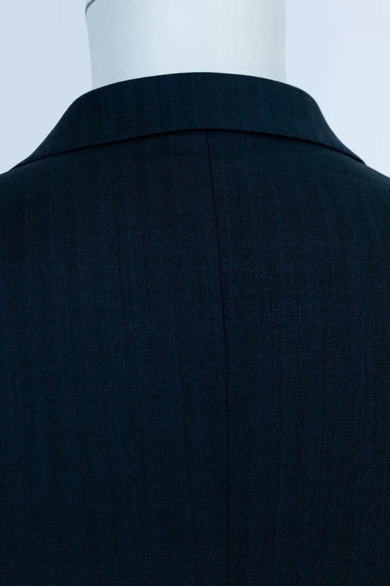 Navy Stripe Double-Breasted Business (DLL0126)