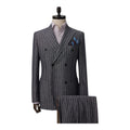 Gray Pinstripe Double-Breasted Suit