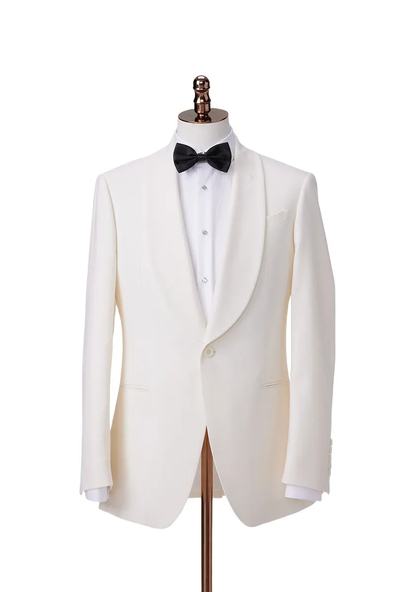 Ramón Antonio White One-Button Formal Suit. (DZZ0020)