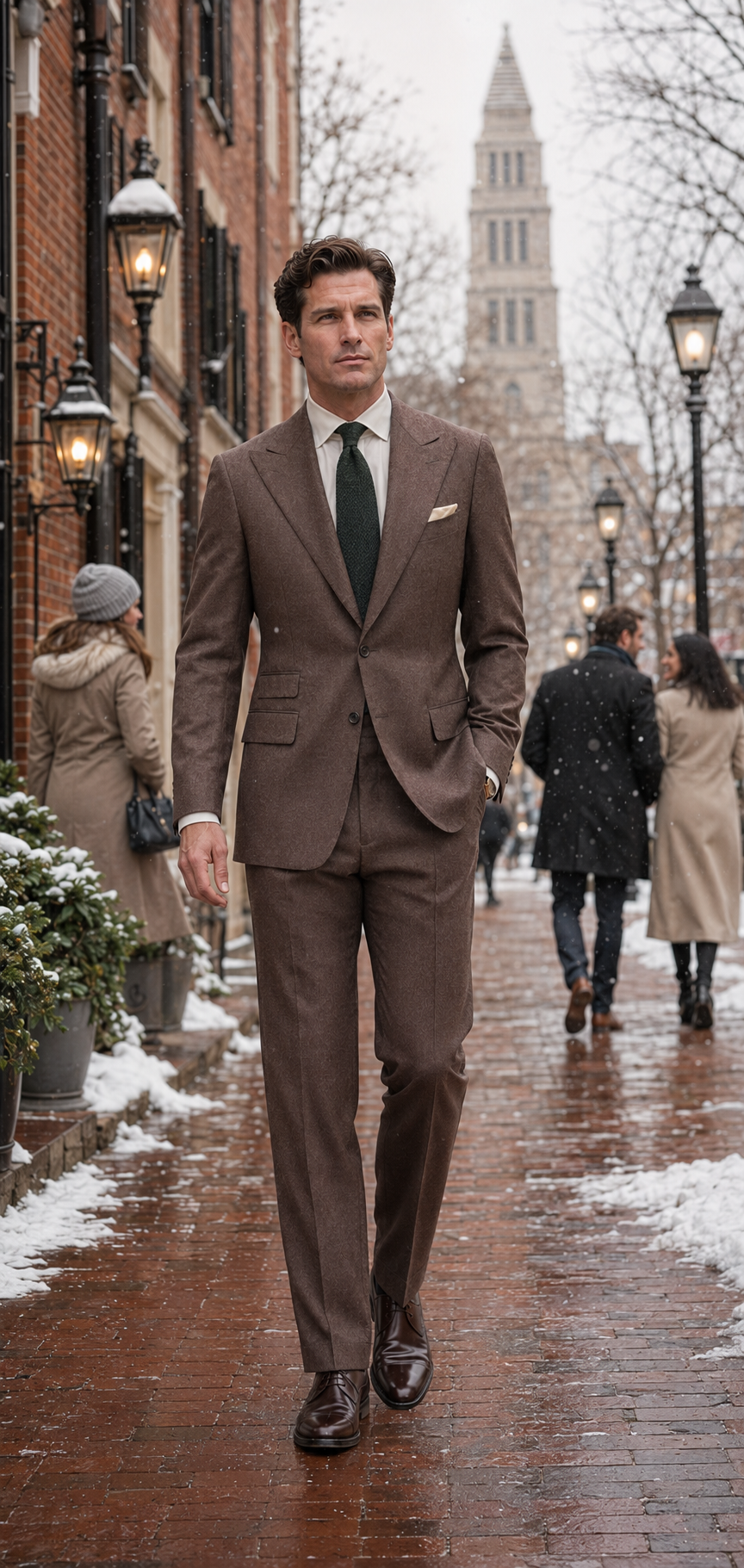 Mocha Brown Winter Business Suit (DAY9046)