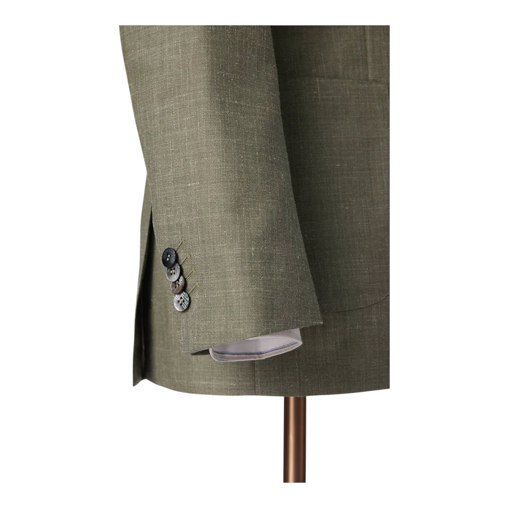 Sage Green Double-Breasted Merino Wool Suit