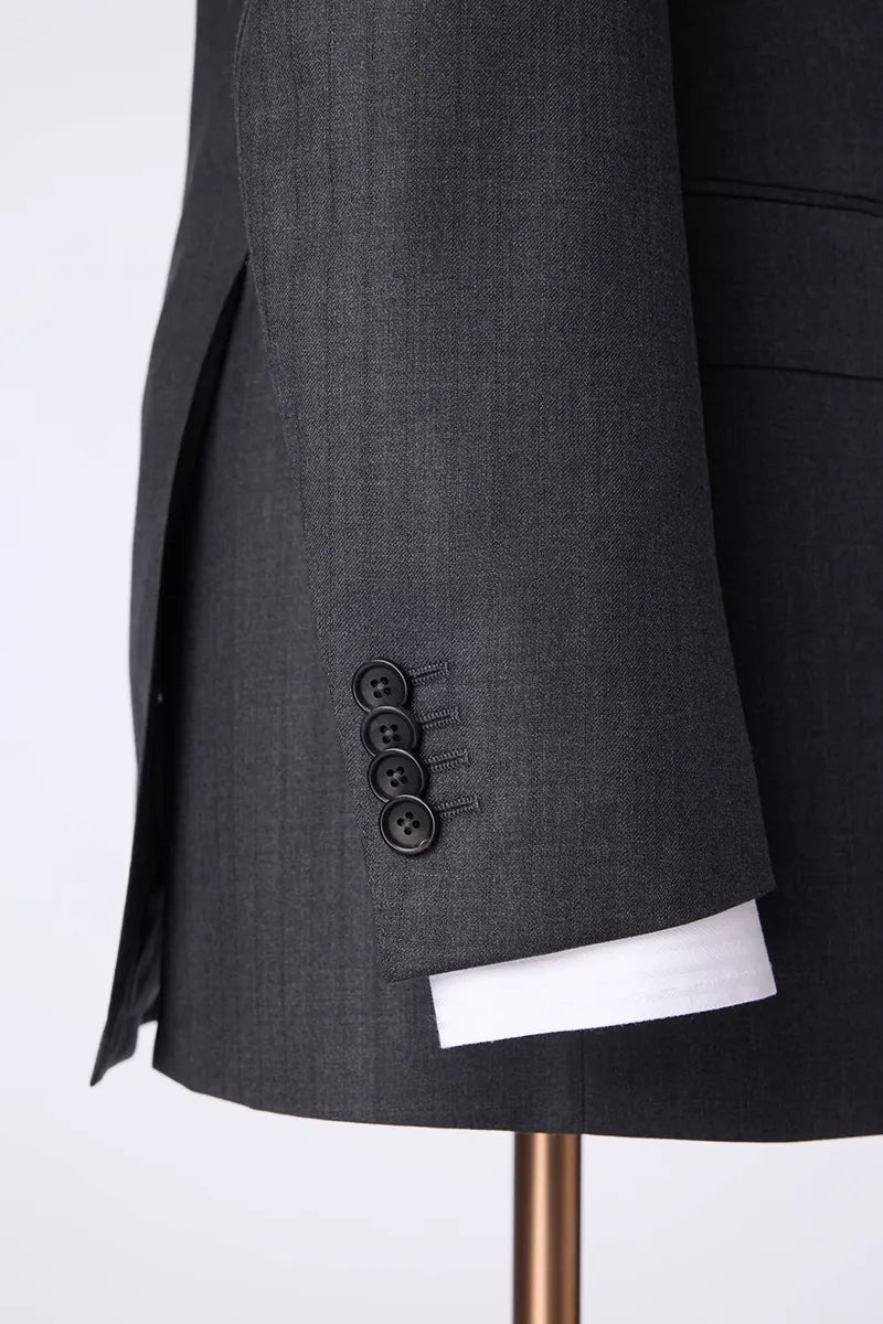 Charcoal Tone-on-Tone Three-Piece Suit：(DBS132A)