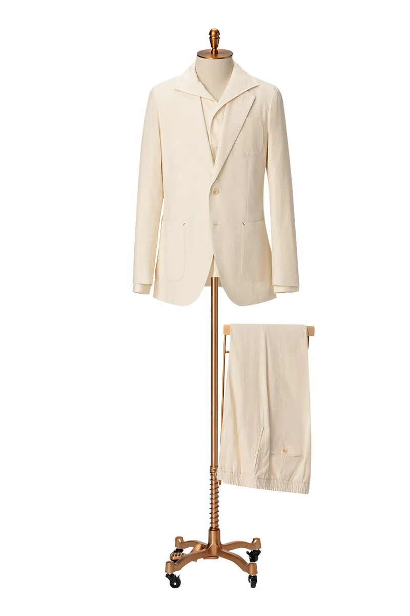 Ivory Textured Summer Suit (DBV5739)