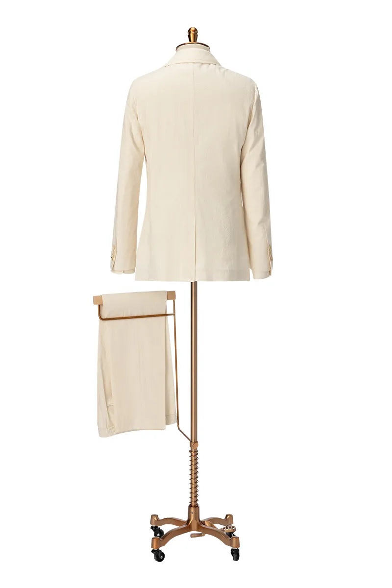 Ivory Textured Summer Suit (DBV5739)