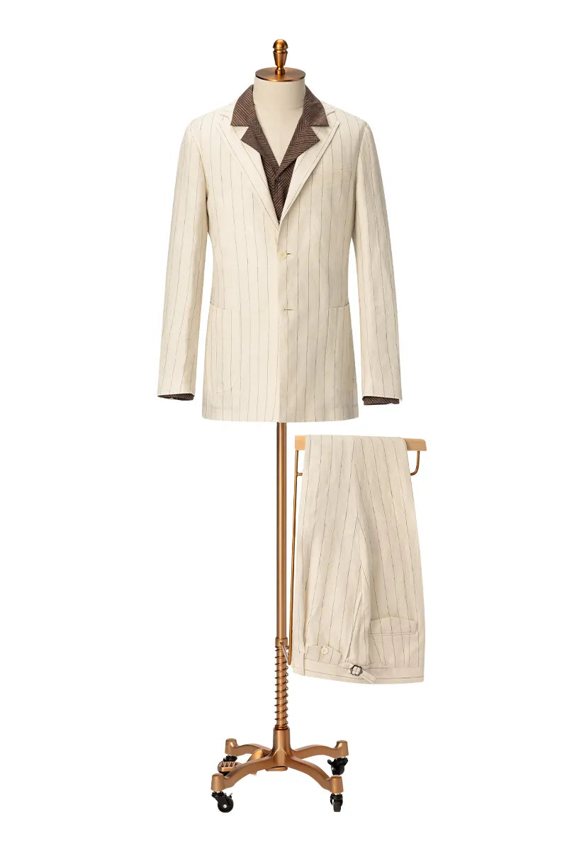 Ivory Pinstripe Summer Suit (DBV5637)