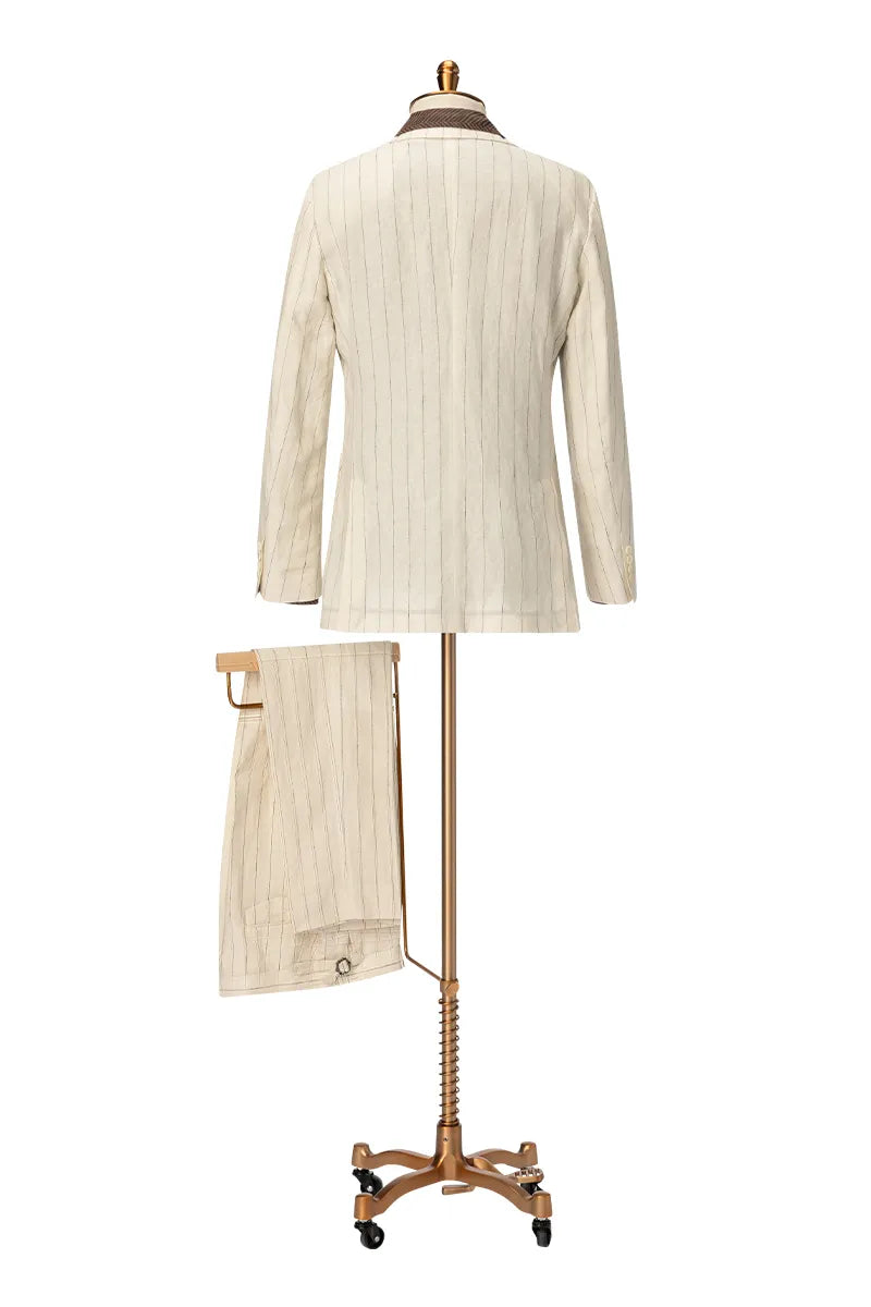 Ivory Pinstripe Summer Suit (DBV5637)