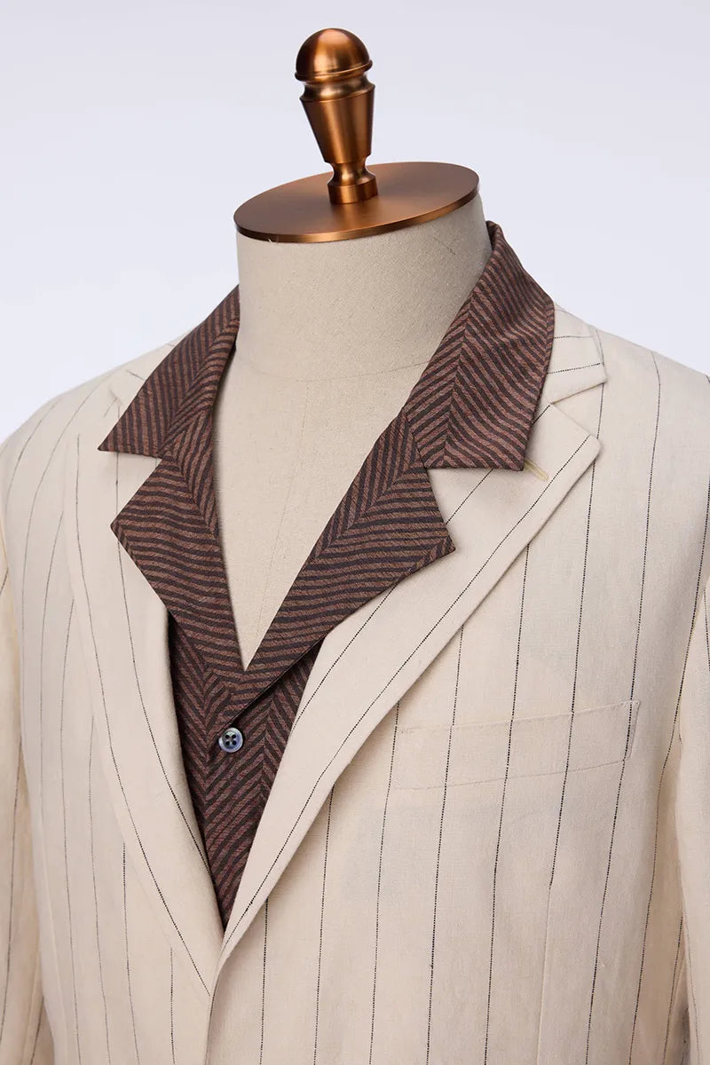 Ivory Pinstripe Summer Suit (DBV5637)