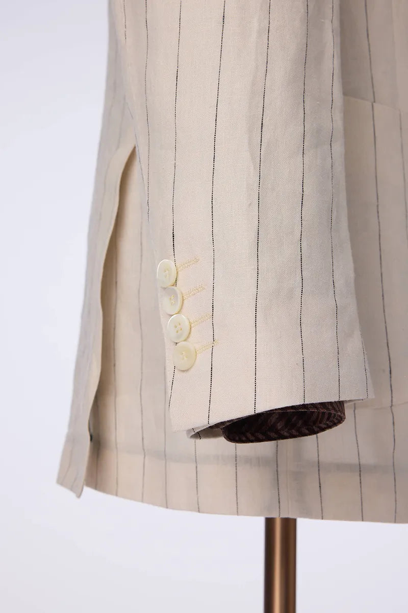 Ivory Pinstripe Summer Suit (DBV5637)