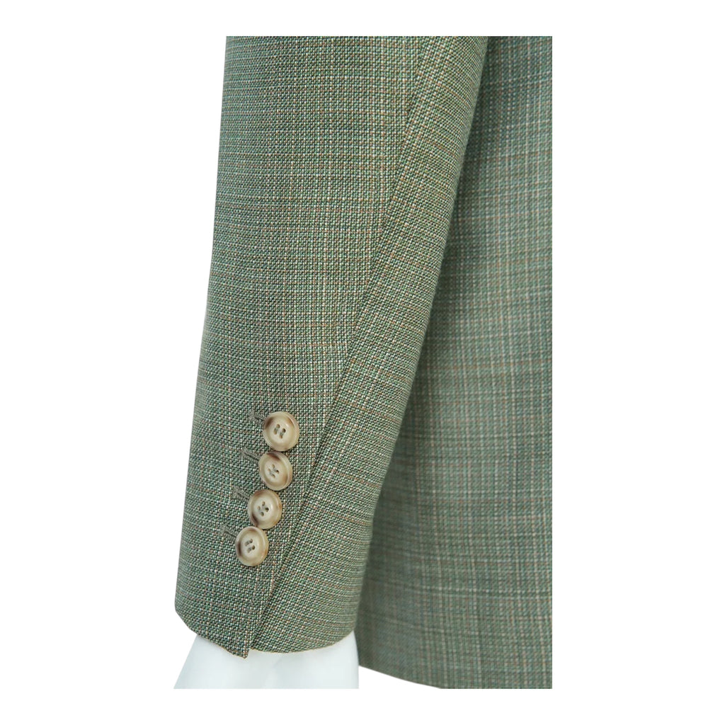 Sage Green Standing Collar Wool Suit