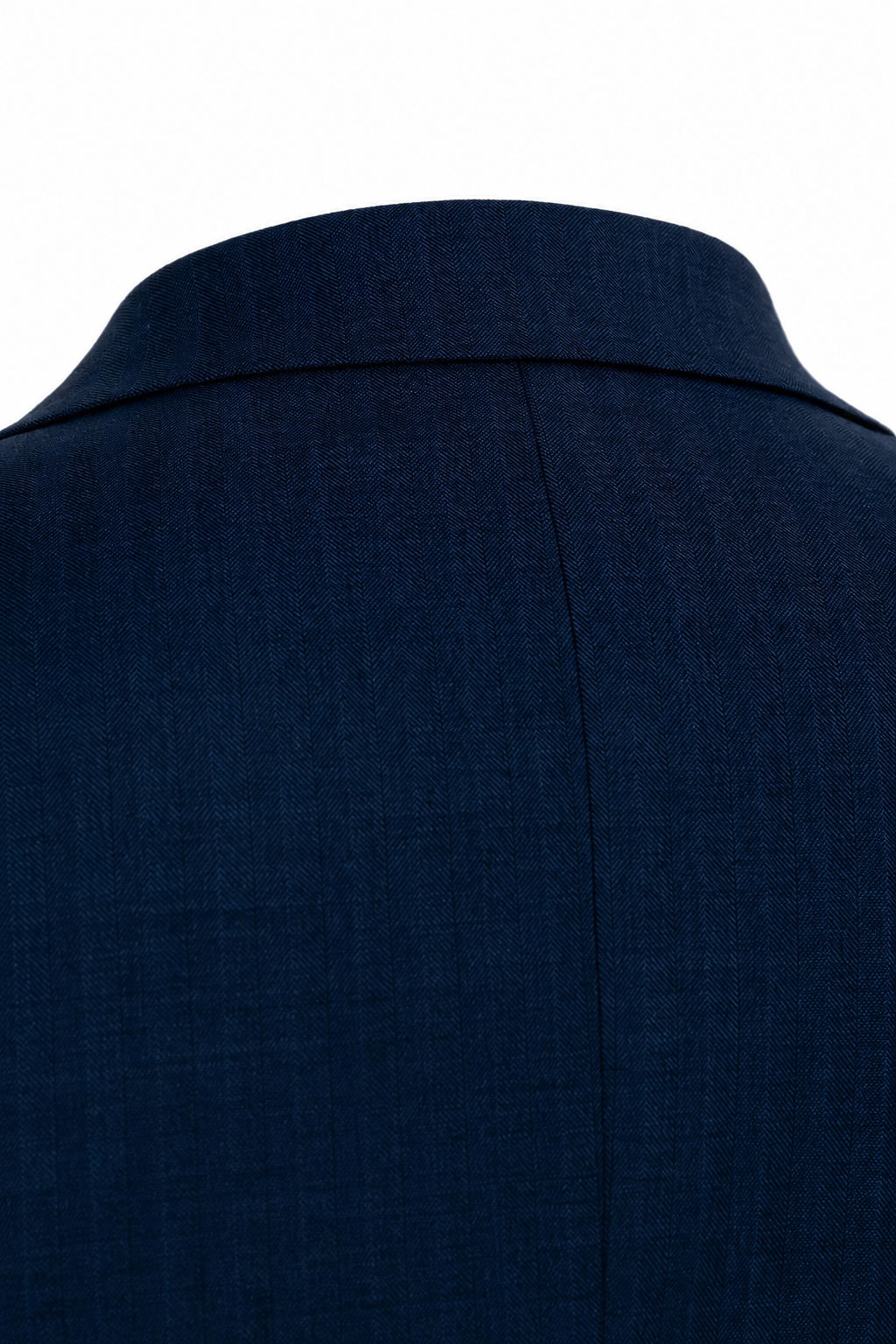Navy Herringbone Double-Breasted Suit. (DLL0091)