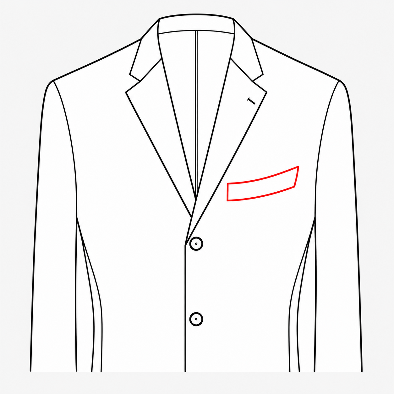 Curved Breast Pocket