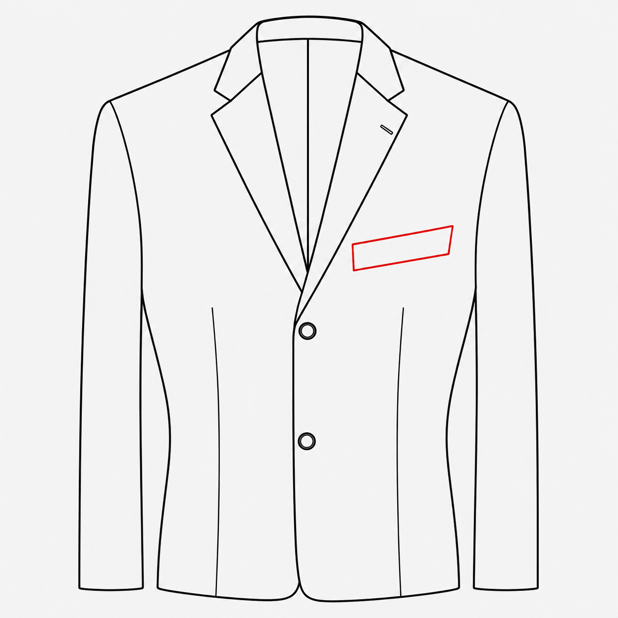 Straight Breast Pocket