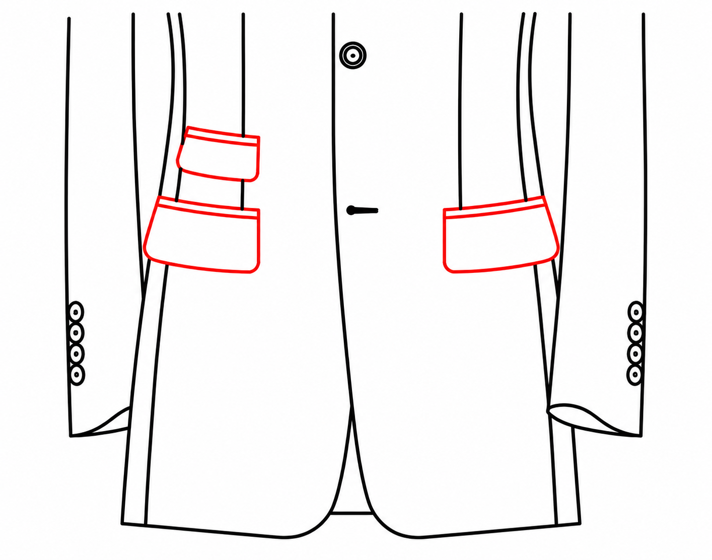 Straight Lower Pocket with Ticket Pocket