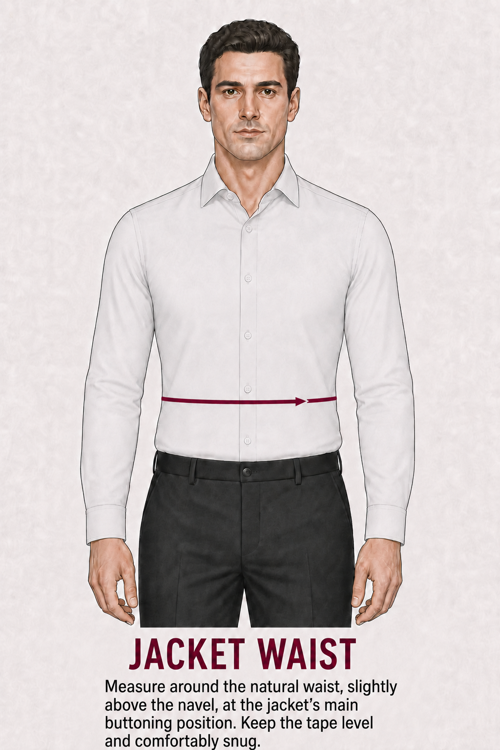 How to measure the jacket waist