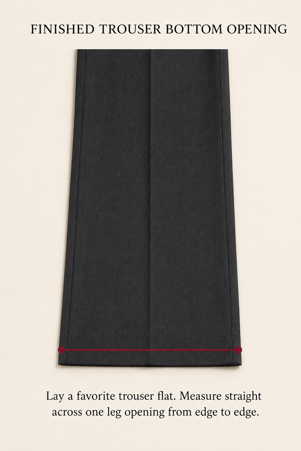 How to measure trouser bottom opening