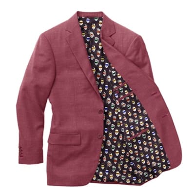 A suit jacket and tie with a pattern on it.