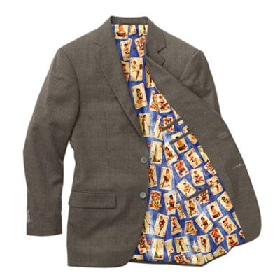 A suit jacket and tie with a pattern on it.