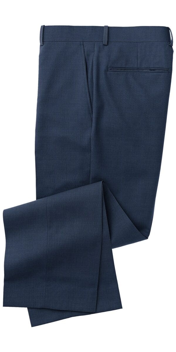 A pair of pants that are folded up.