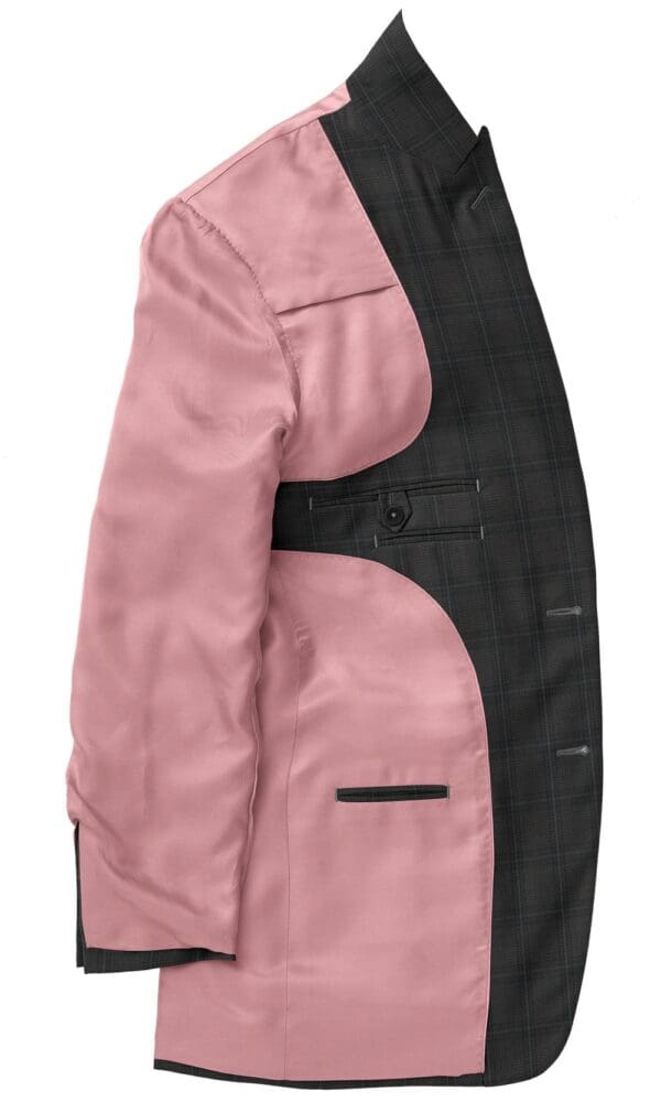 A pink and black jacket is shown.