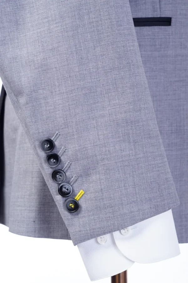 A close up of the buttons on a suit jacket