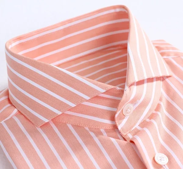 A close up of the collar on a shirt