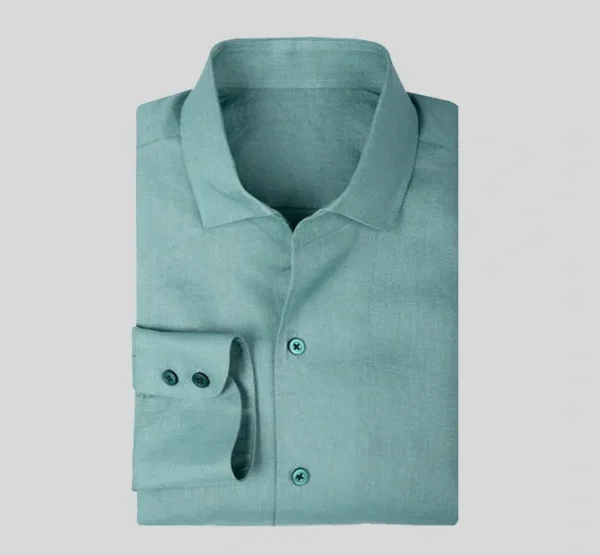 A light blue shirt with two buttons on the front.