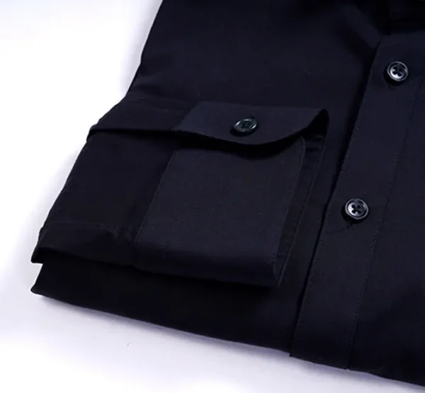 A black shirt with two pockets on the front.