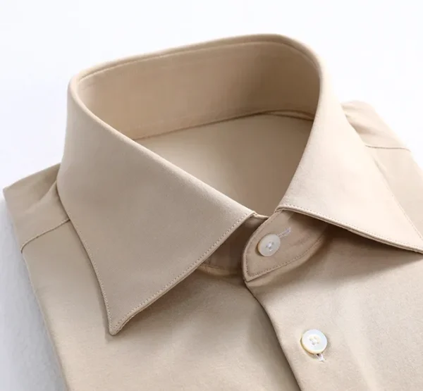 A close up of the collar on a shirt