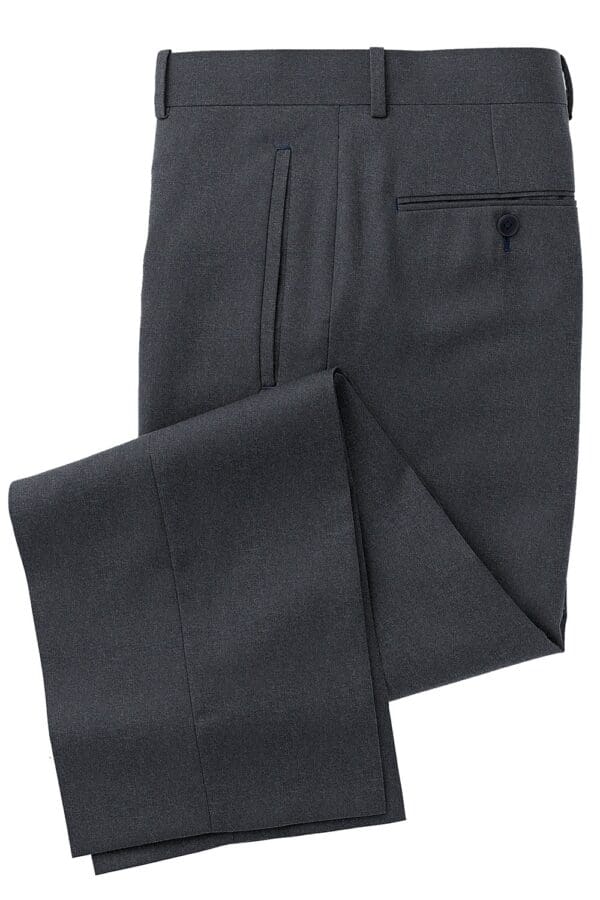 A pair of black pants with a pocket on the front.