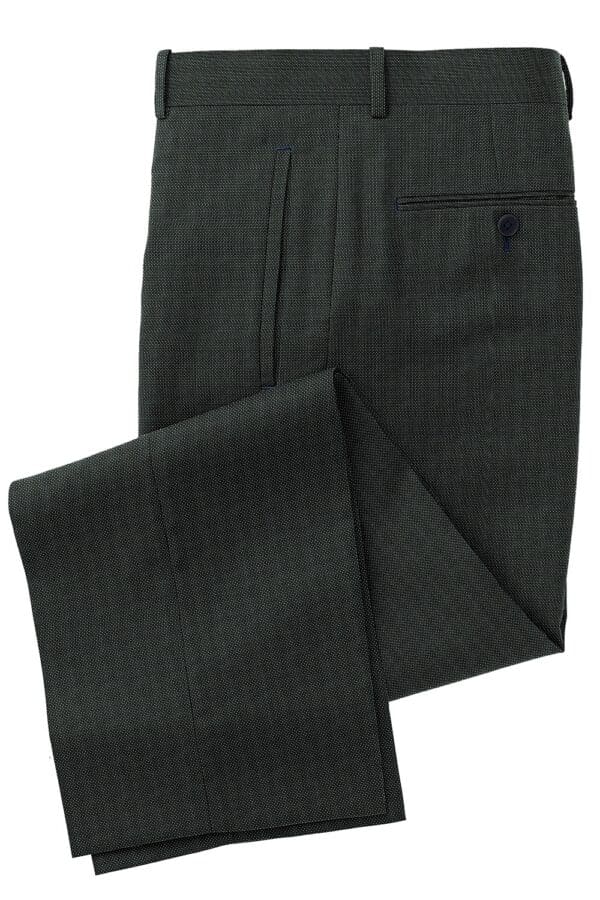 A pair of black pants with a quilted design.