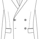 A drawing of a suit jacket and tie.