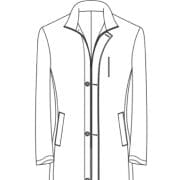 A drawing of a lab coat with two pockets.