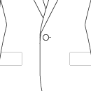 A drawing of a suit jacket and pants.