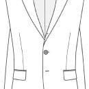 A drawing of a suit jacket and pants.