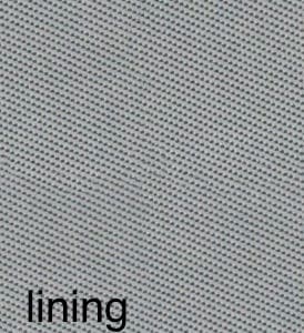 A close up of the word lining on a fabric