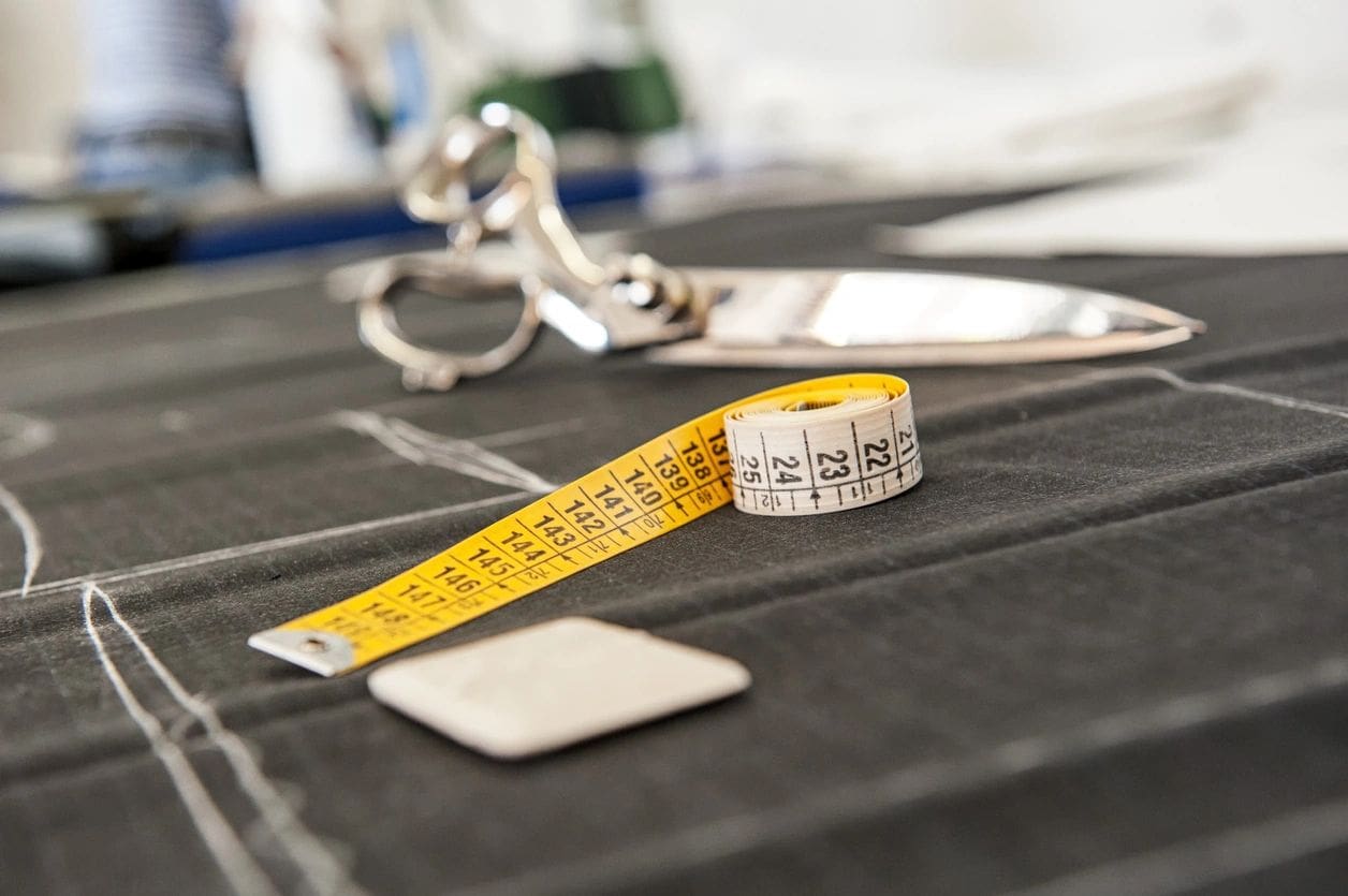 A tape measure sitting on top of a table.