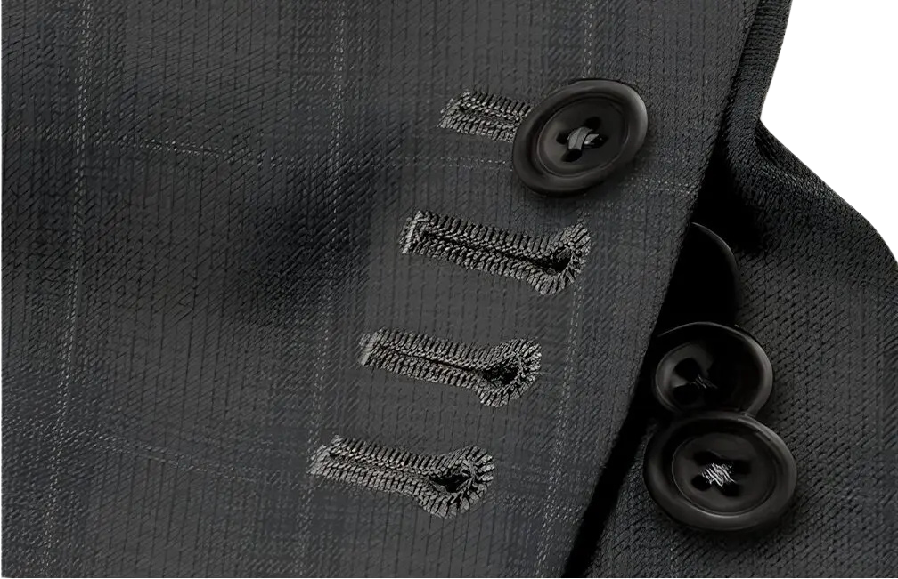 A close up of buttons on a jacket